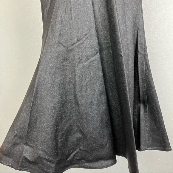 SOLD Collectif Black Glitter Maxi Prom Dress - Leather Look Mermaid Gown XS - Picture 11 of 16